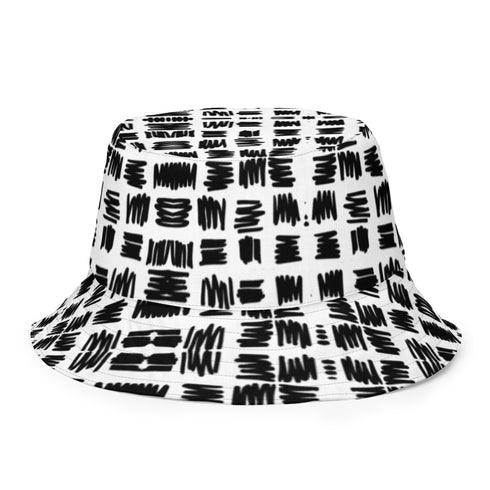 Sombrero de pescador reversible con gráfico Scribble Patch
